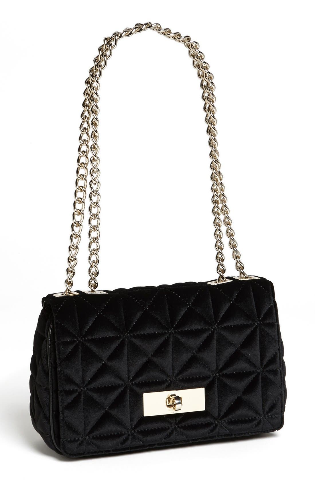 kate spade black velvet bag