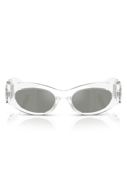 Shop Versace 51mm Oval Sunglasses In Crystal