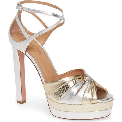 Aquazzura La Di Da Platform Sandal, Metallic