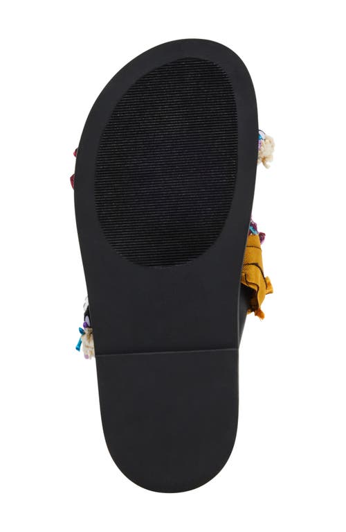 Steve Madden Women's Leisure Scarf Embellished Footbed Sandals In Black Multi