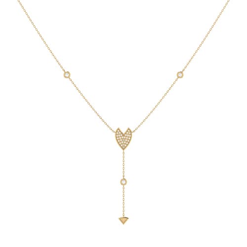 Luvmyjewelry Raindrop Drip Diamond Y Necklace In 14k Yellow Gold Vermeil On Sterling Silver In 14kt Gold Vermeil On Sterling
