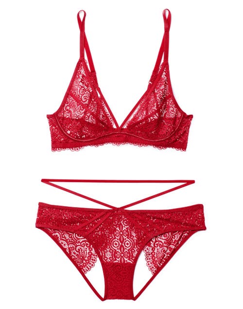 Shop Adore Me Jenni Unlined Plunge Bra In Dark Red