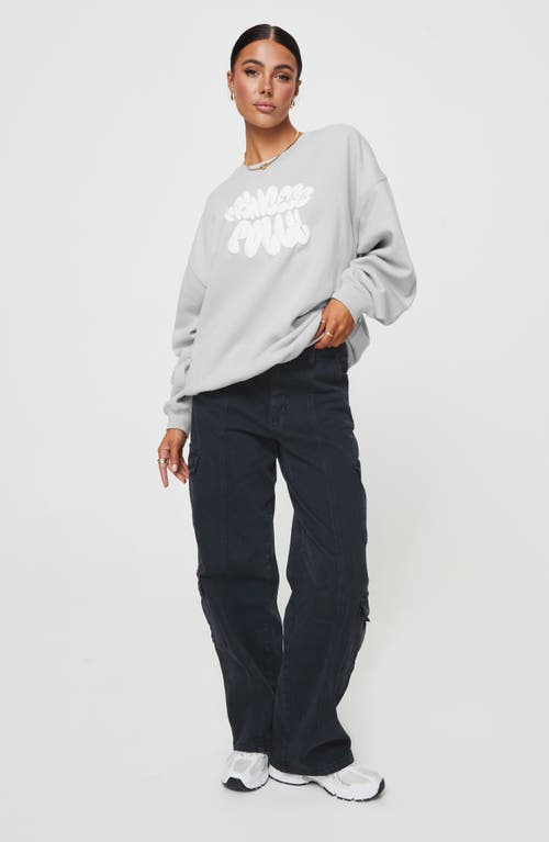 Shop Princess Polly Logo Graphic Sweatshirt In Grey/white