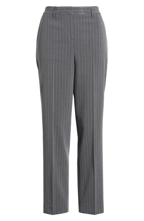 Tahari Asl Pinstripe Classic Pants In Grey Ivory