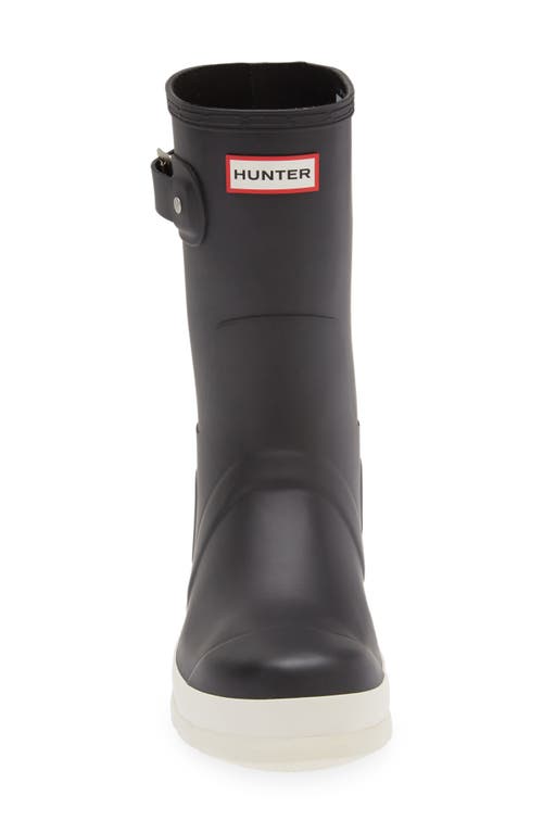 Shop Hunter Original Short Waterproof Rain Boot In Black/white Willow