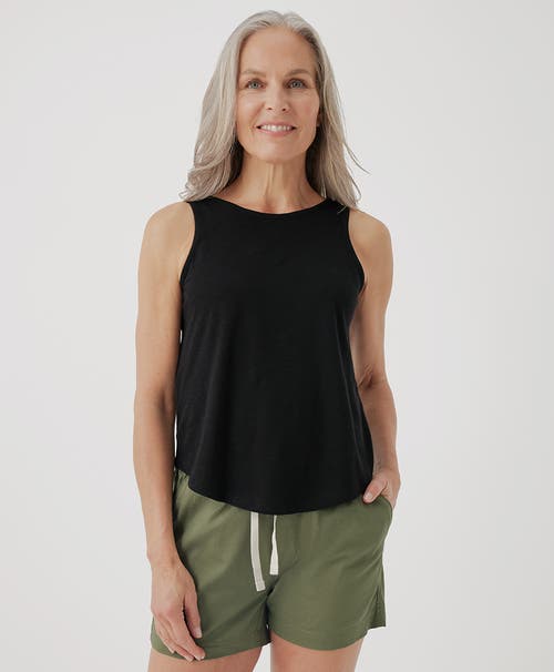 Shop Pact Organic Featherweight Slub Reversible Tank In Black