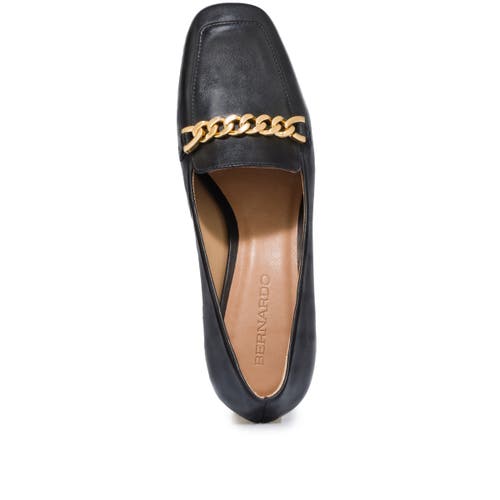 Shop Bernardo Footwear Avery Heeled Chain Loafer In Black