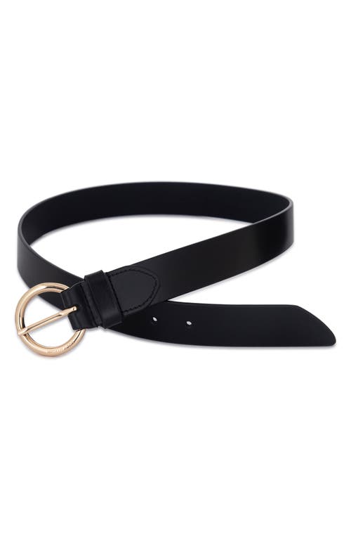 Shop Michael Michael Kors Leather Belt In Black/gold