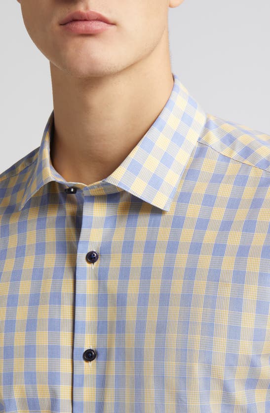 Shop Scott Barber Microdobby Glen Plaid Button-up Shirt In Flax