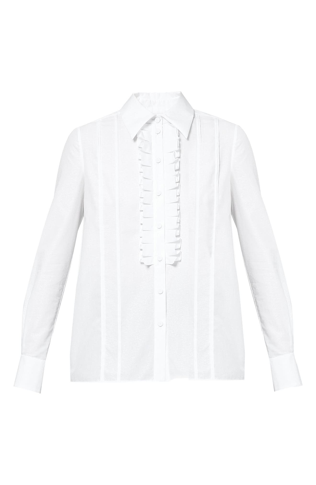 Erdem Thalia Ruffle Poplin Shirt Nordstrom