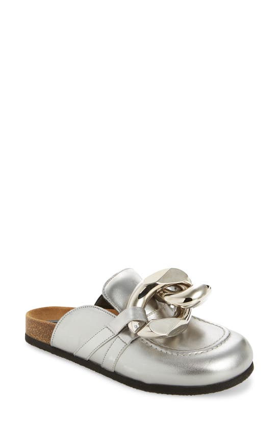 Jw Anderson Curb Chain Mule In Silver