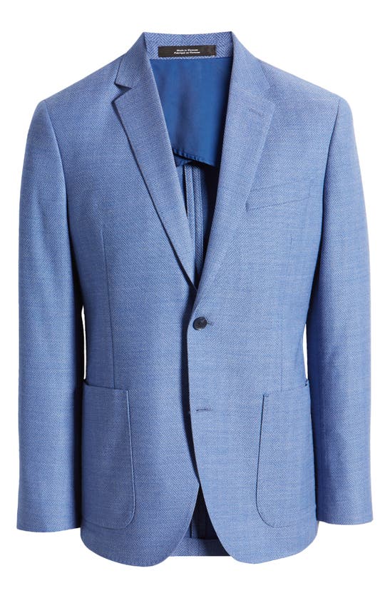 Shop Nordstrom Herringbone Stretch Wool Sport Coat In Blue Herringbone