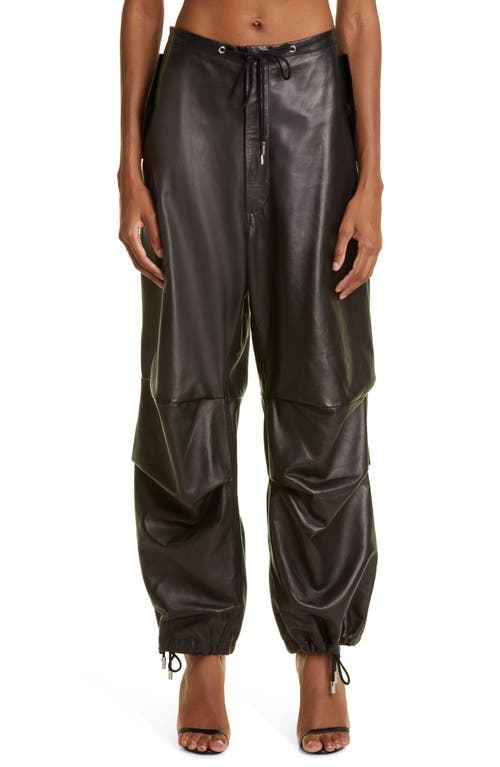 J6 Rave Leather Joggers in Black