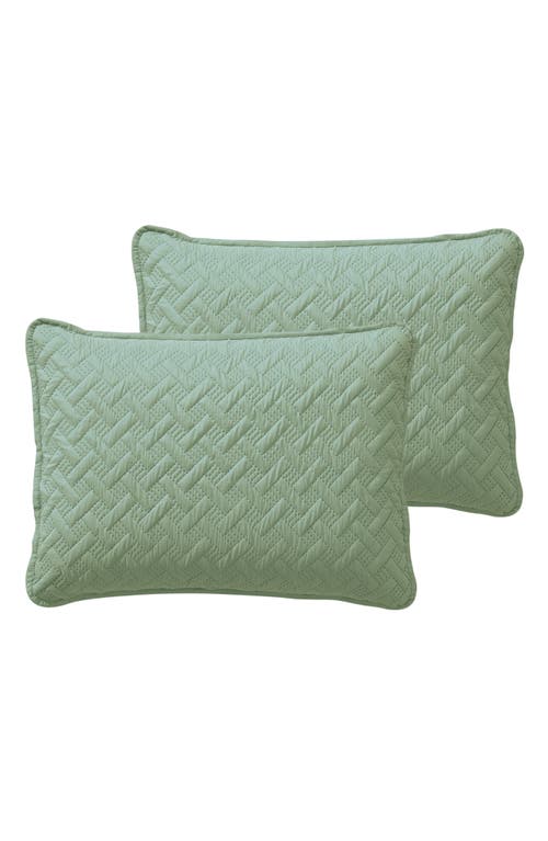 Vcny Home Nina Embossed Basketweave Quilt Set In Green