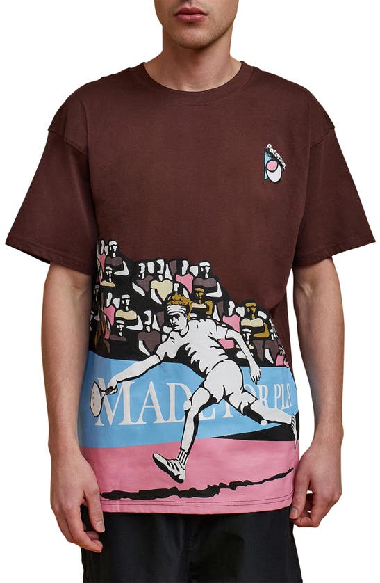 Shop Paterson Baseline Graphic T-shirt In Brown