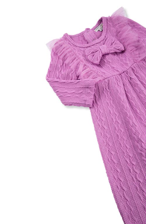 Habitual Kids Bow & Ruffle Jumpsuit In Purple