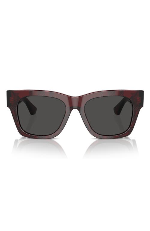 Burberry Elevated Check 52mm Square Sunglasses In Red