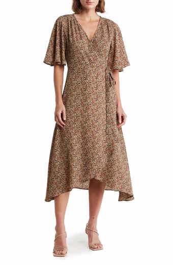 bobeau midi wrap printed dress renovfrance