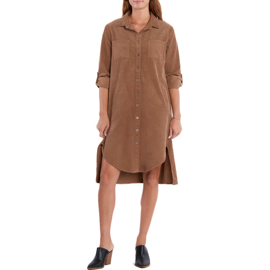 WASH LAB DENIM WASH LAB DENIM CHILL OUT HIGH-LOW CORDUROY SHIRTDRESS