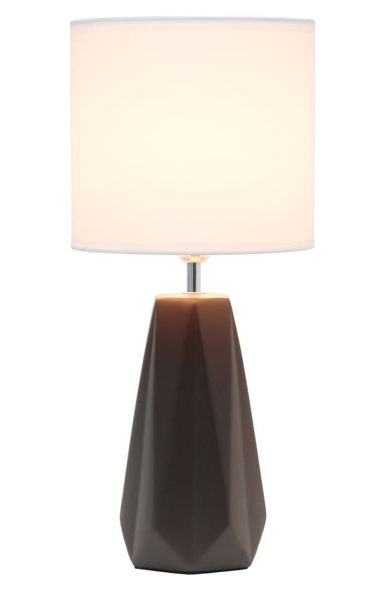 Shop Lalia Home Ceramic Prism Table Lamp In Brown