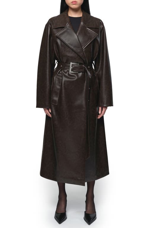 Shop Apparis Tate Faux Leather Trench Coat In Java