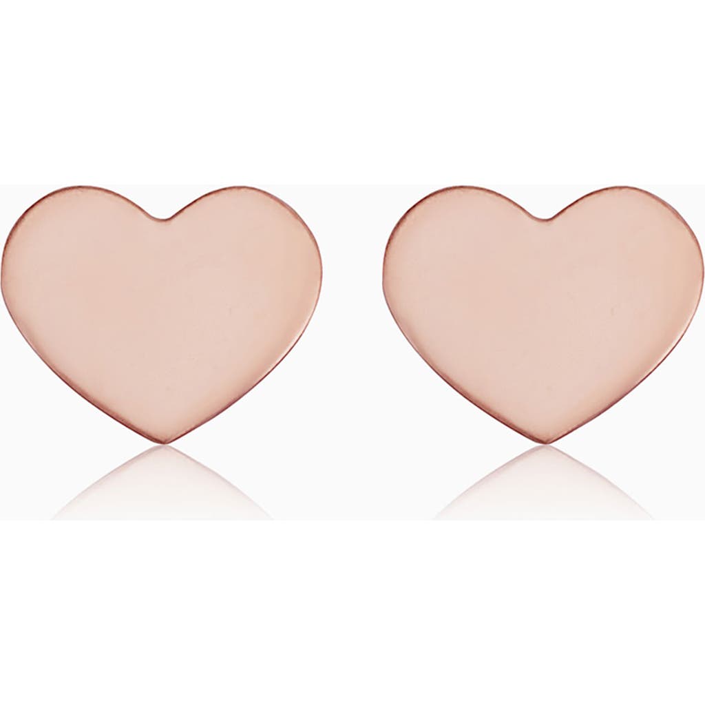 Oradina Petite Heart Studs In Rose Gold