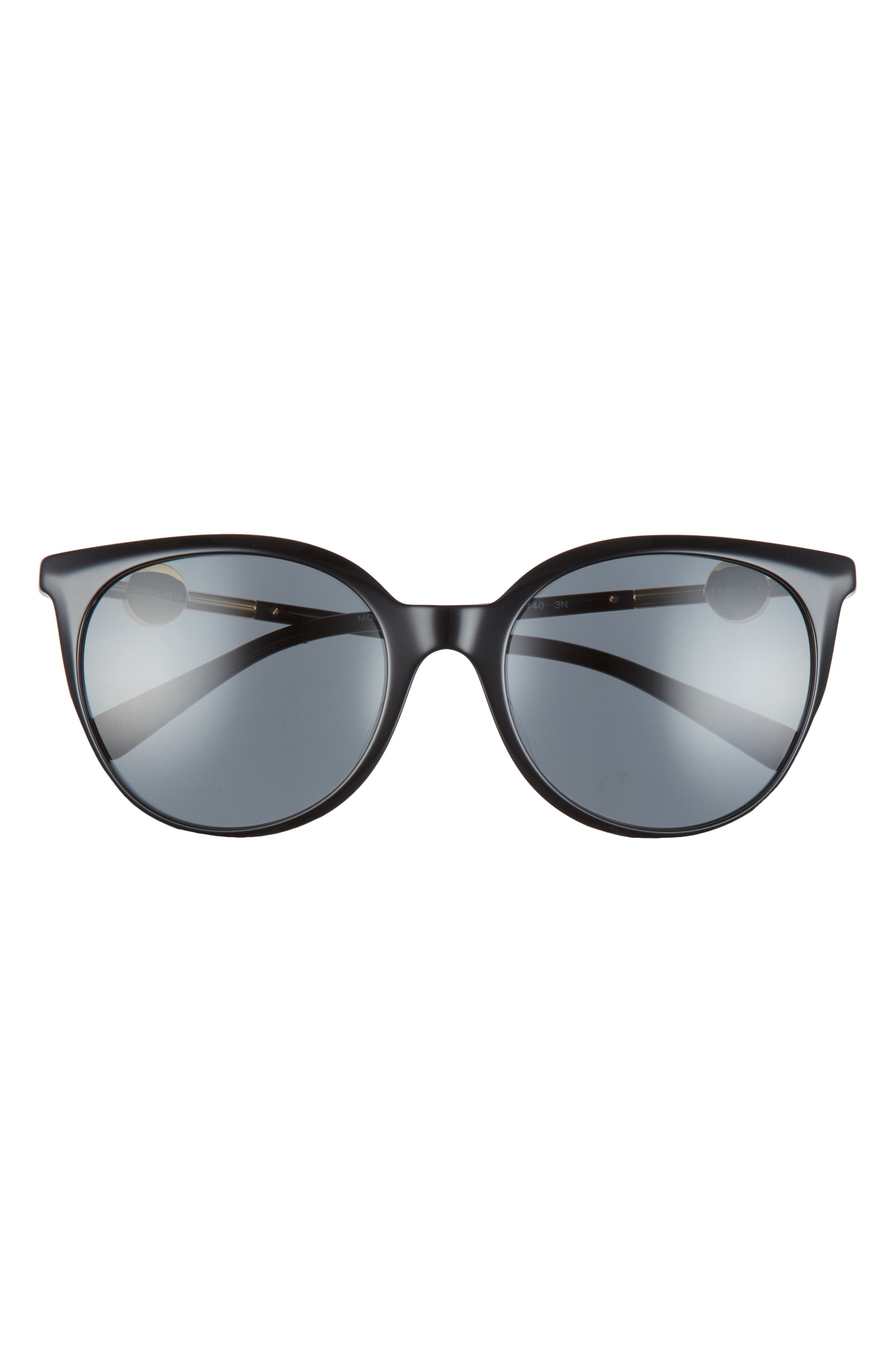 Versace Phantos 55mm Round Sunglasses in Black/Dark Grey at Nordstrom