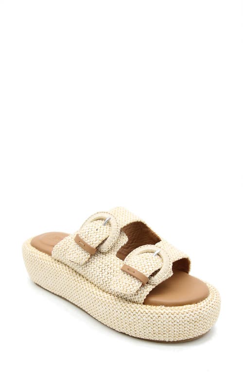 GENTLE SOULS BY KENNETH COLE Theresa Platform Slide Sandal in Natural Raffia