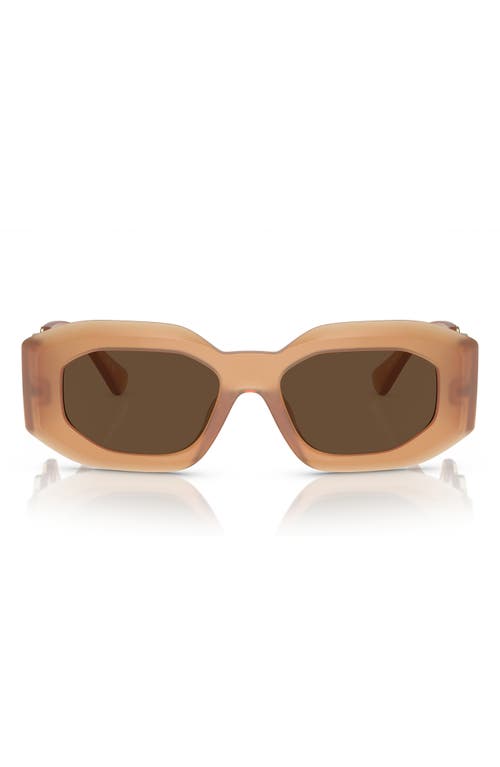 Versace 53mm Rectangular Sunglasses in Brown at Nordstrom