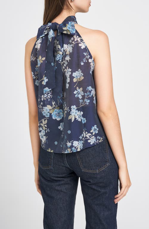 Shop Wayf Emilia Sleeveless Print Top In Navy Floral