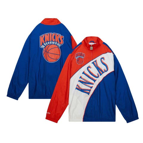 New York Knicks Mitchell & Ness Throwback Hardwood Classics Satin Full-Snap  Raglan Jacket - White