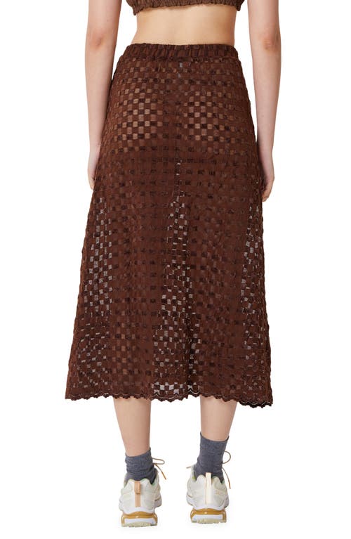 Shop Find Me Now Harmony Check Stretch Skirt In Chocolate Lab