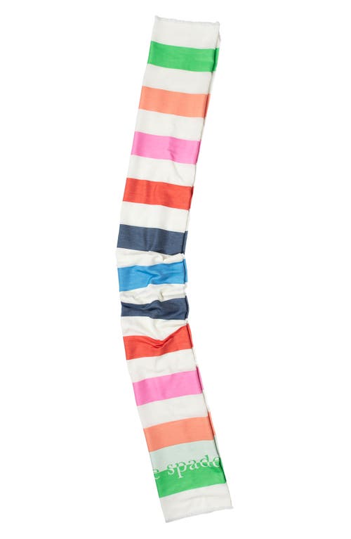 Shop Kate Spade New York Stripe Yarn Dye Scarf In Cream/multi