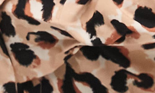 Topshop Slim Fit Dusty Leopard Button-up Shirt In Brown