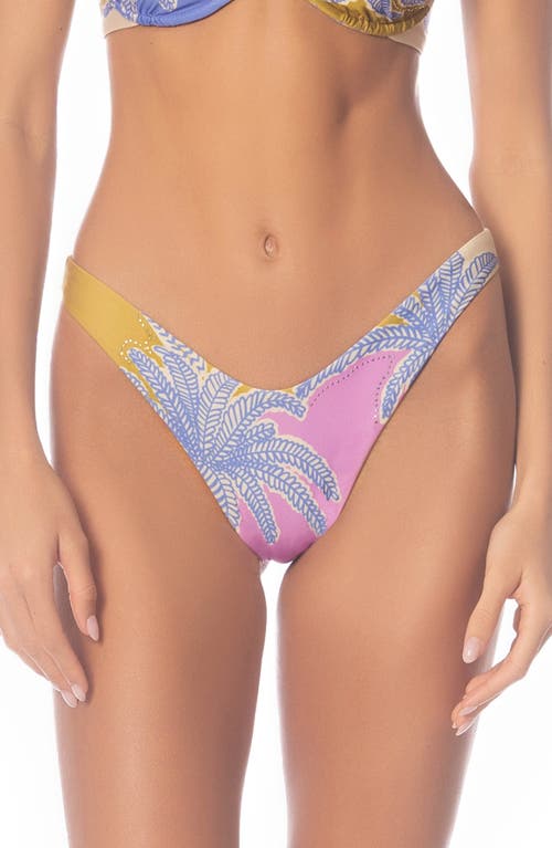 Shop Maaji Periwinkle Palms Splendor Reverisble Bikini Bottoms In Beige