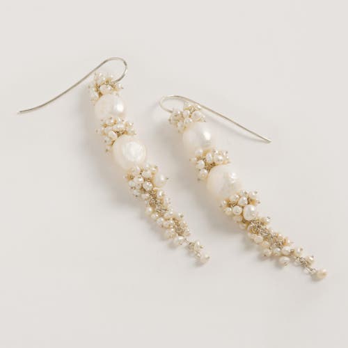 Shop Freya Rose Baroque Pearl Long Drops In Ivory