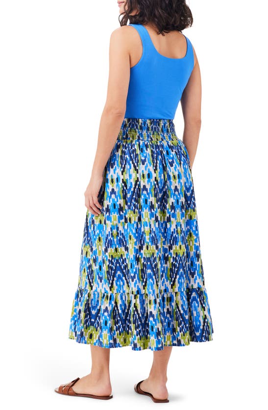 Shop Nic + Zoe Nic+zoe Diamond Dash Tiered Maxi Skirt In Blue Multi