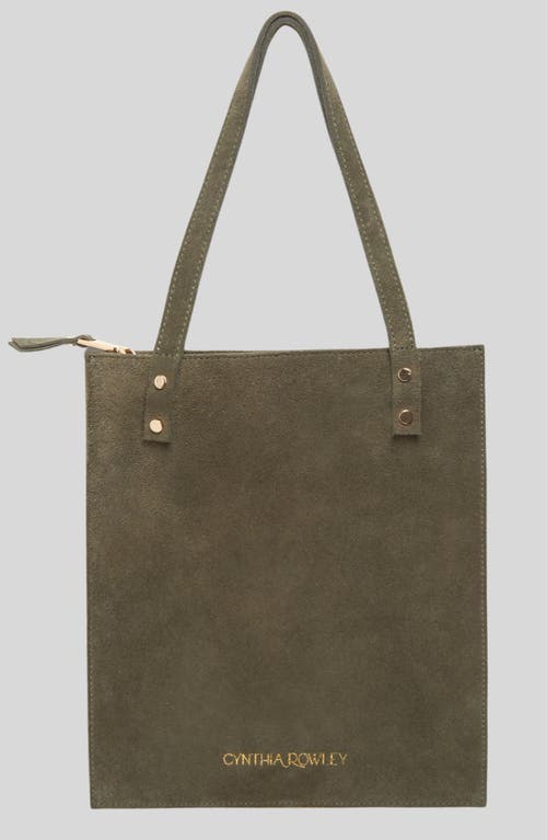 Shop Cynthia Rowley Sleek Suede Tote In Dark Green