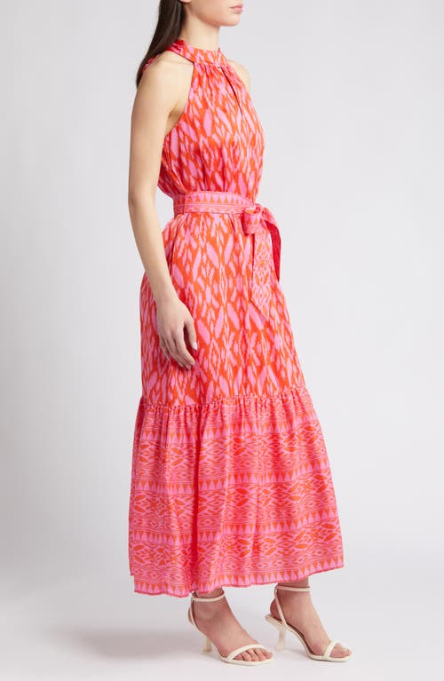 Shop Cleobella Janice Satin Halter Maxi Dress In Jaipur Ikat Print