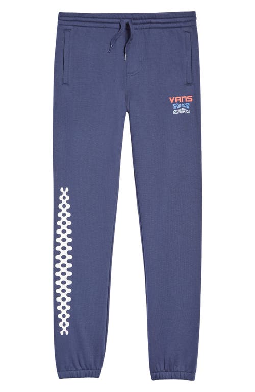 Vans Kids Worldwide Fleece Pants in Dress Blues