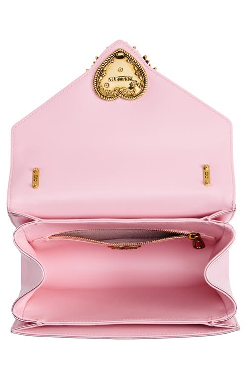 Shop Dolce & Gabbana Dolce&gabbana Devotion Metallic Leather Shoulder Bag In Pink/pink