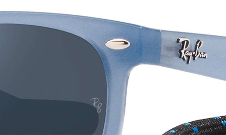 Shop Ray Ban Ray-ban Kids' Junior Wayfarer 47mm Square Sunglasses In Opal Blue