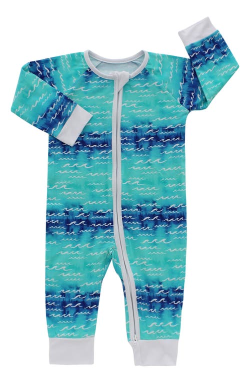 Coco Moon Nalu Waves Romper in Blue at Nordstrom, Size 18-24M