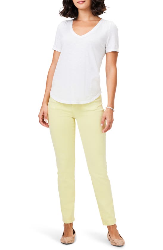 Shop Nzt By Nic+zoe Cotton & Modal V-neck T-shirt In Paper White