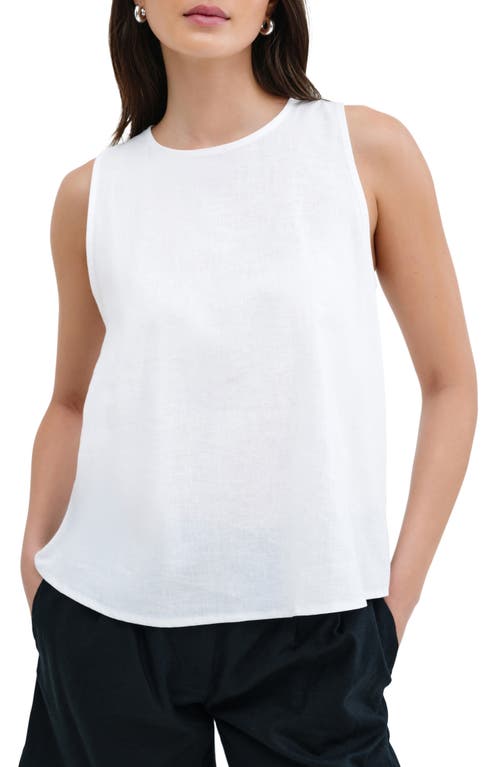 Shop Marcella Mckinley Sleeveless Linen & Cotton Top In White