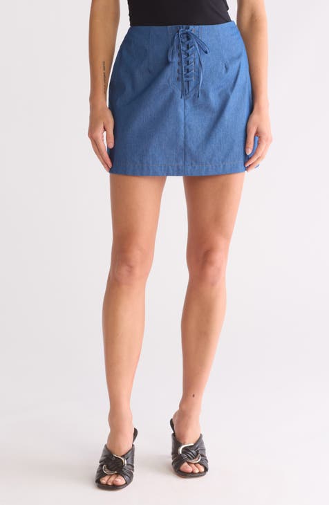 Chambray Miniskirt