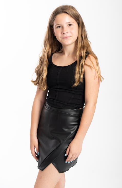 Cheryl Creations Girls Macey Brown Polka Dot Ruffle Skirt