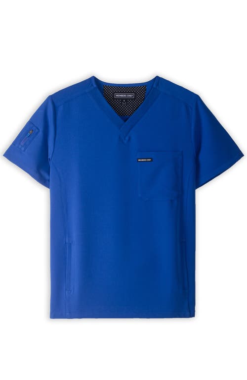 Shop Members Only Manchester 3-pocket Scrub Top In Ceil Blue