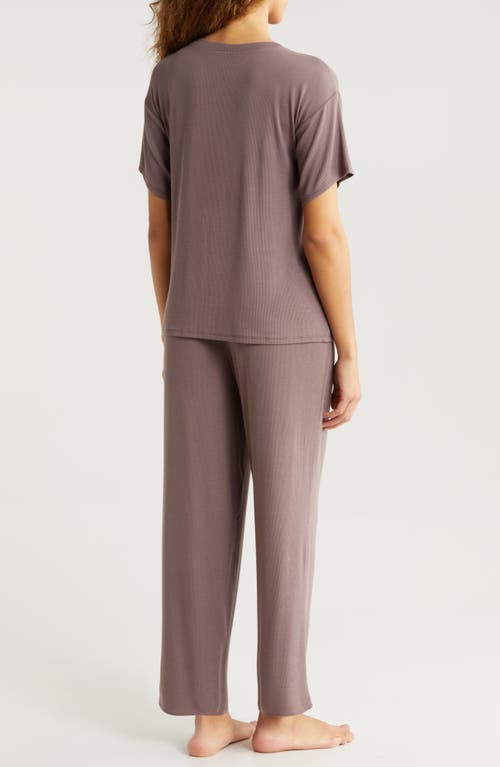 Shop Nordstrom Moonlight Eco Easy Rib Pajamas In Grey Plum