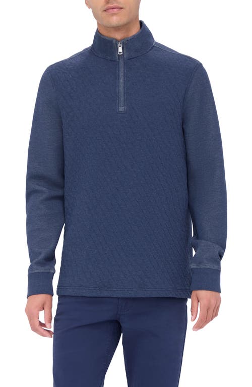 Shop Bugatchi Quarter Zip Pullover In Navy